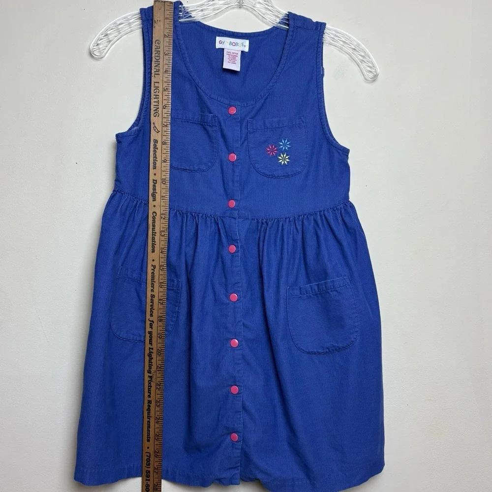 Gymboree Vtg 1997 Aspen Adventure Snowflake Jumper Dress Corduroy XXL 6-7